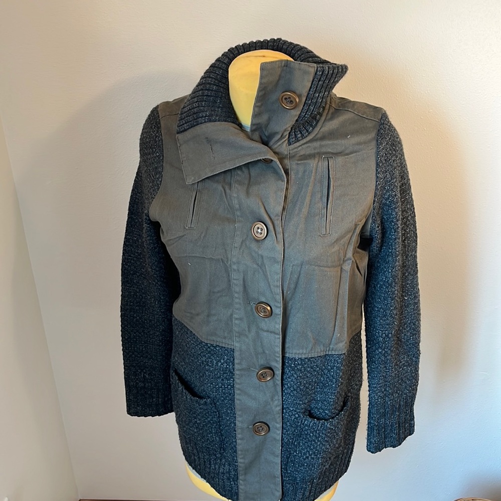 Brown and gray sweater jacket